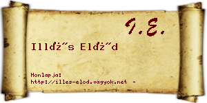 Illés Előd névjegykártya