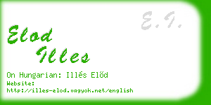 elod illes business card